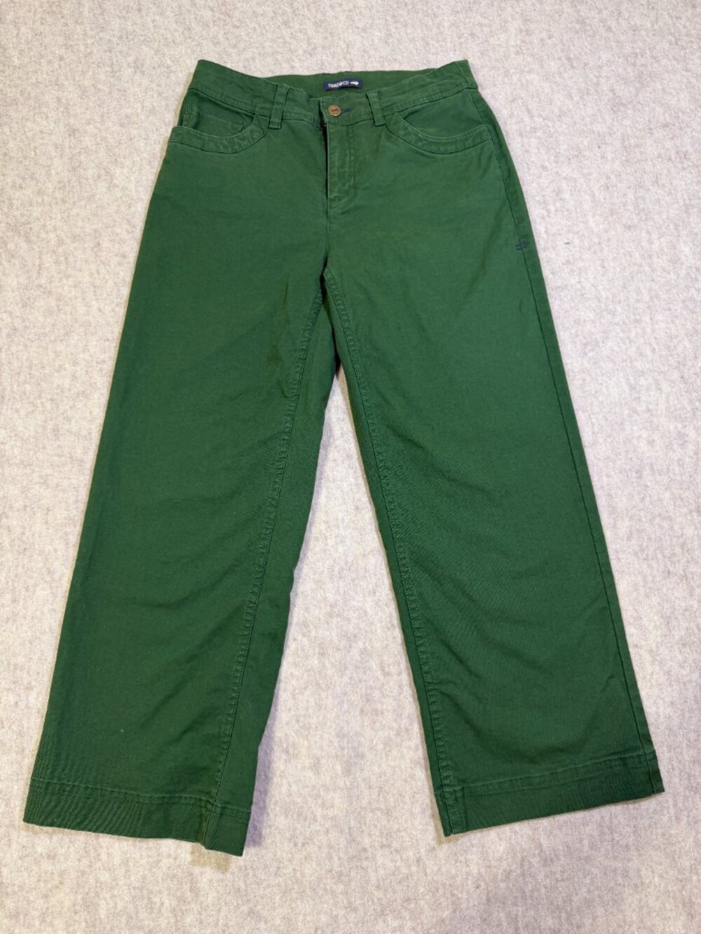 Toad&Co Earthworks Wide Leg Crop Pants Green Tencel Organic Cotton Size 6 - Picture 2 of 11